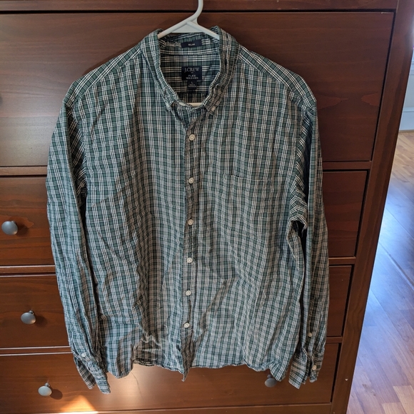 J.Crew Men's Green Plaid Button-down Shirt Size Large - Picture 1 of 4